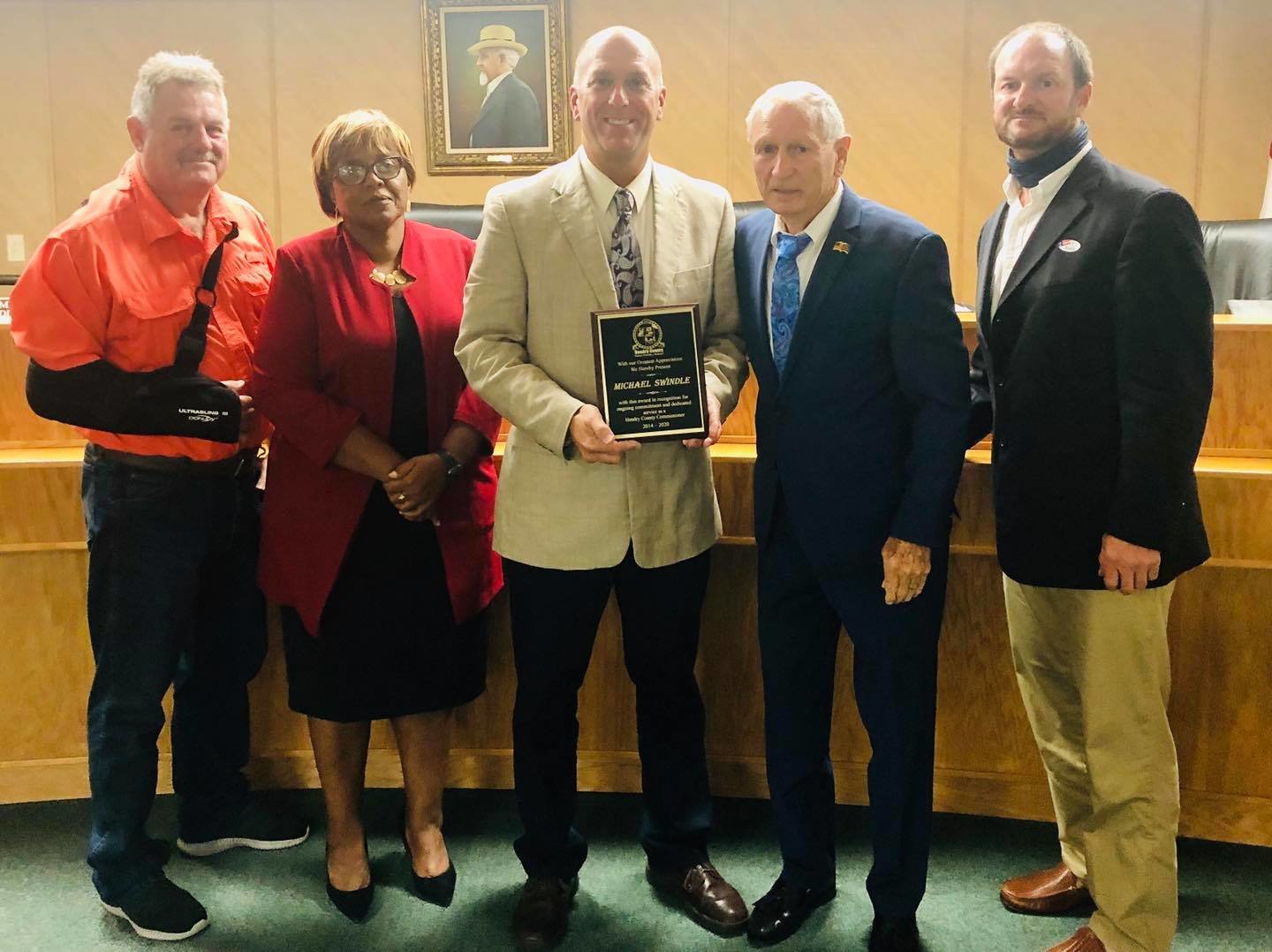 The Hendry County commission honored Commissioner Michael Swindle during his final board meeting on October 27.